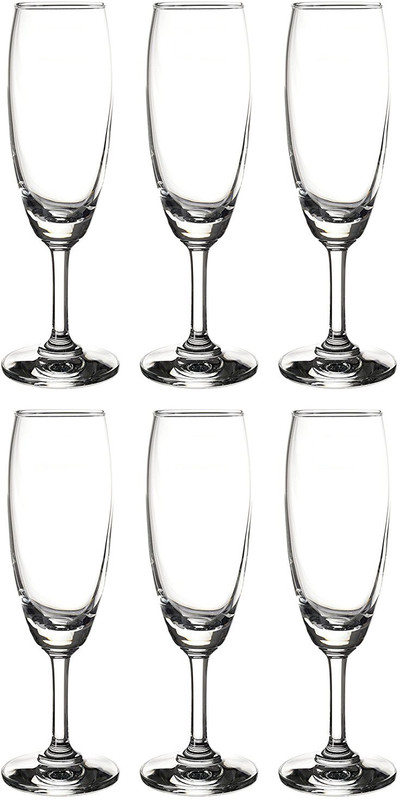 ivook Ocean Champagne Flute Set Glass Set(Glass, 185 ml, Clear, Pack of 6)