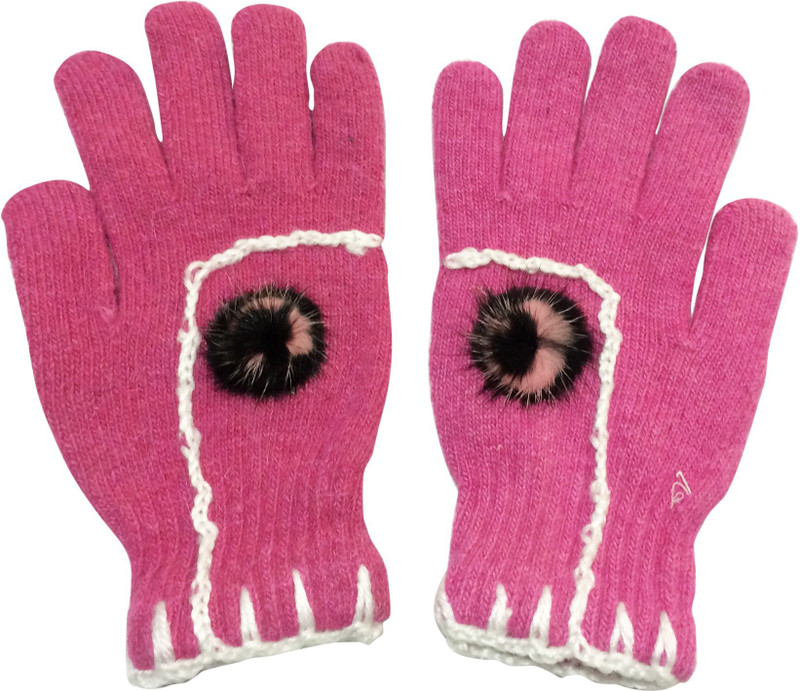 Graceway Woolen Floral Print Winter Women Gloves