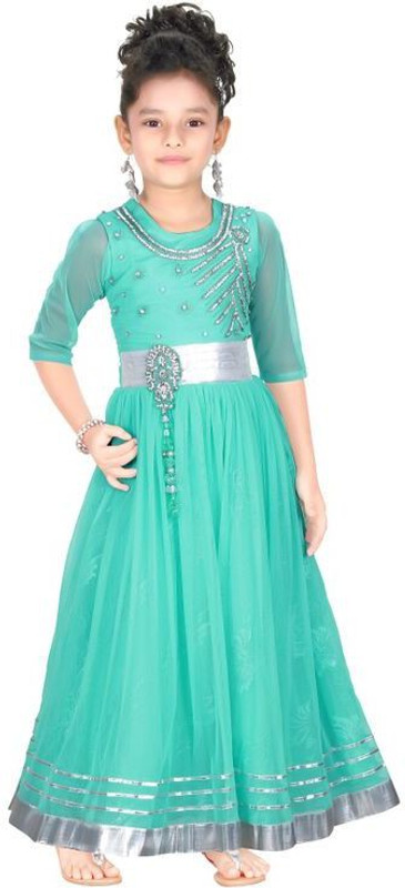 Trendyy Girls Straight Gown(Green) RS.4699 (74.00% Off) - Flipkart