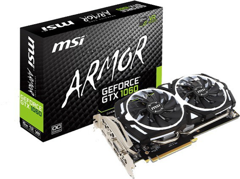 MSI NVIDIA Geforce GTX 1060 ARMOR 6G OCV1 6 GB GDDR5 Graphics Card(Black)