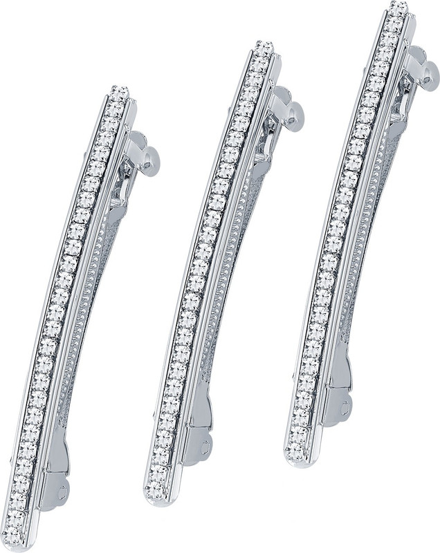 ShoStopper Wavy Rhodium Plated Hair Clip(White)