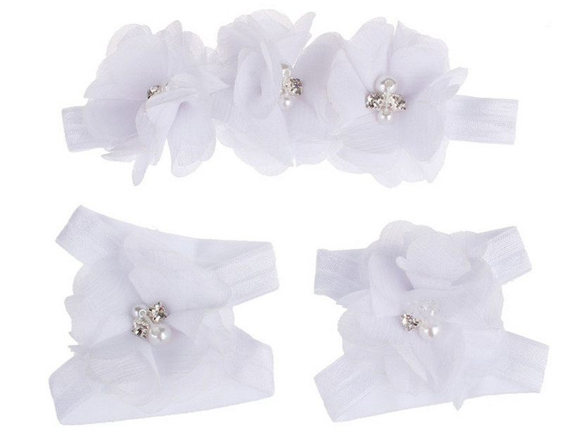 AkinosKIDS Newborn Girl Rosette Pearl Kids Hair Accessory Set(White) AkinosKIDS Newborn Girl Rosette Pearl Kids Hair Accessory Set(White)