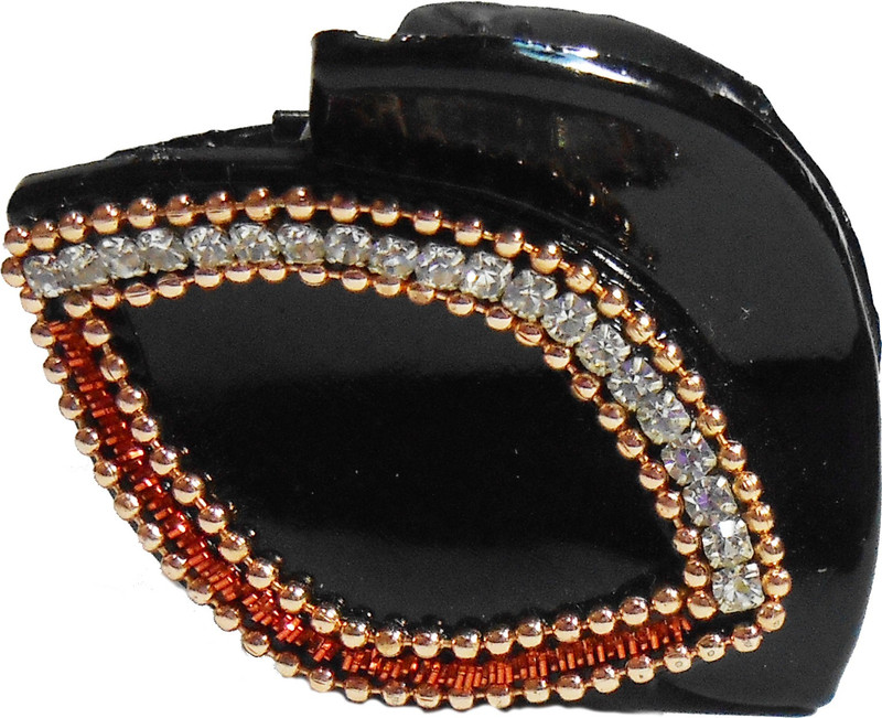 Shubh 4u Beautiful White Stone Hair Claw(Black) Shubh 4u Beautiful White Stone Hair Claw(Black)