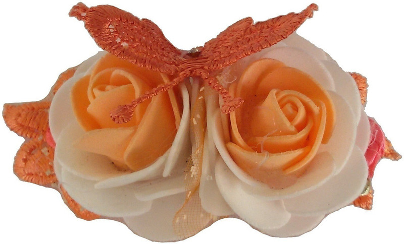 Viva Fashions Flower Bunch Hair Clip(Orange, White)