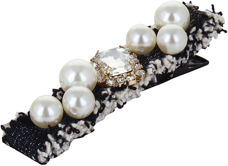 Fayon Fashion Statement White Pearl Black Hair Pin(Black) Fayon Fashion Statement White Pearl Black Hair Pin(Black)