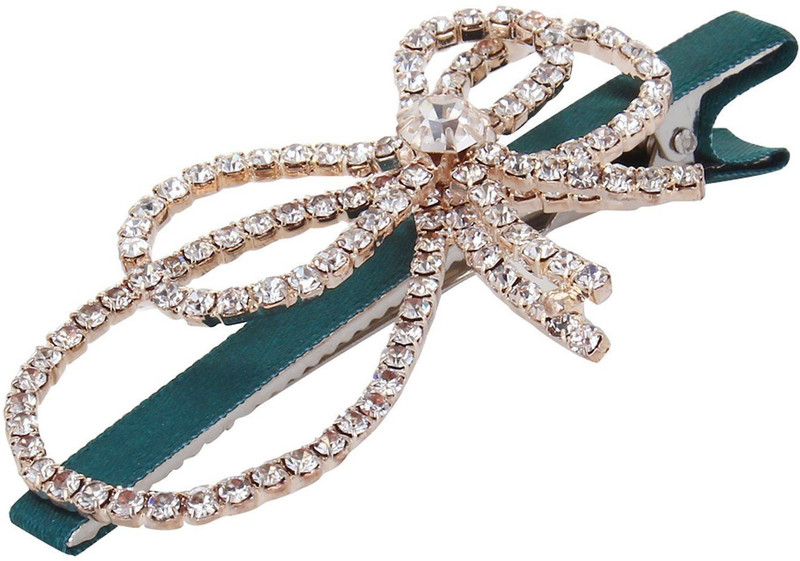 Fayon Daily Casual Work Green Double Bow Hot Hair Pin(Green) Fayon Daily Casual Work Green Double Bow Hot Hair Pin(Green)