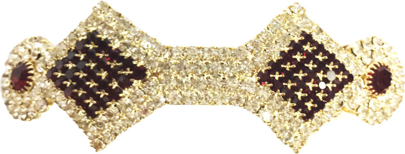 AccessHer Designer studded back clip hair accessories for Women Hair Clip(Maroon)