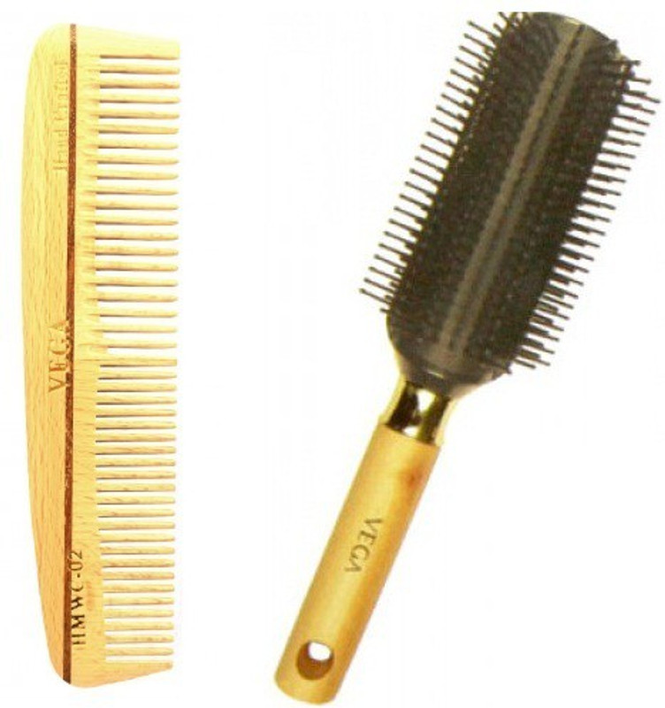 VEGA Styling Wooden Comb & Half Round Multi - Purpose