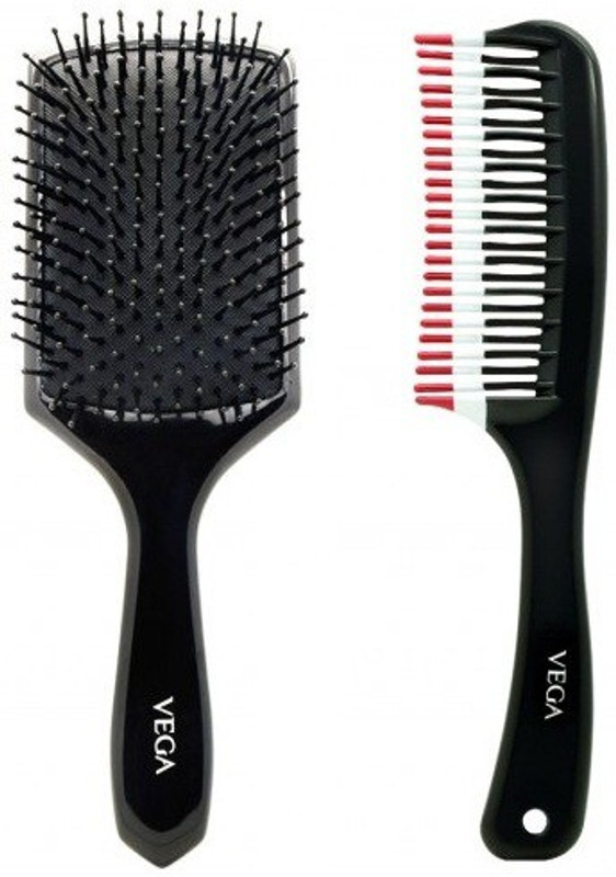 Vega Paddle Brush & De-Tangling Comb 2 Row