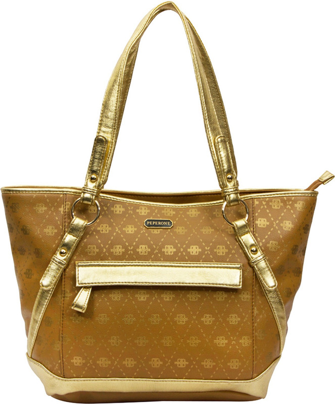 Peperone Women Gold, Brown Shoulder Bag Peperone Women Gold, Brown Shoulder Bag