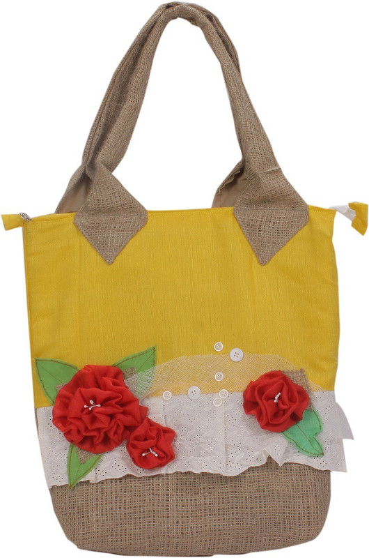 Gentle Sunshine Women Khaki, Yellow Tote