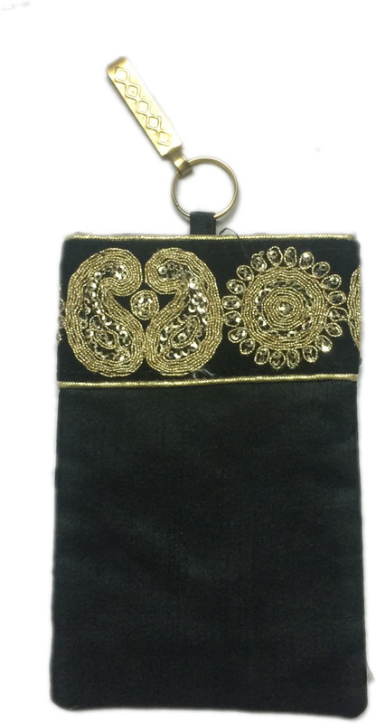 Loops n knots Mobile Pouch Black Cosmetic Bag(Black) Loops n knots Mobile Pouch Black Cosmetic Bag(Black)