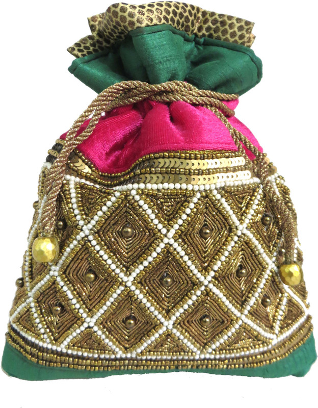 Kawaii Multi Color Women’s Designer Potli Cosmetic Bag(Gold) Kawaii Multi Color Women’s Designer Potli Cosmetic Bag(Gold)