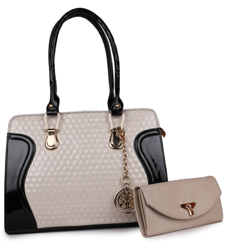 classic fashions Women Black, Beige Hand-held Bag