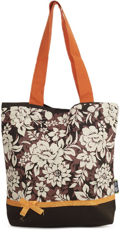 Kanvas Katha Women White, Brown Tote