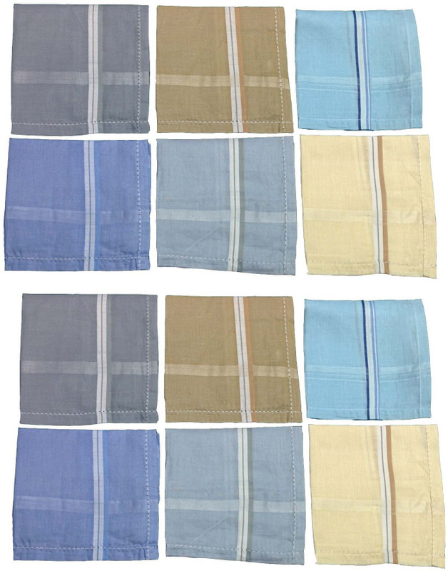 Supriya Multicolor Men's Cotton 41x41Cm Pack of 12 Handkerchief(Pack of 12)