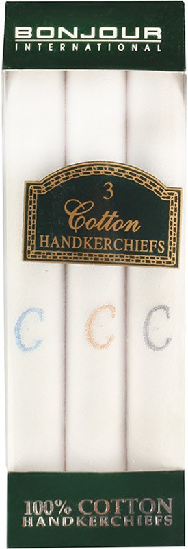 Bonjour Initial (C) Handkerchief(Pack of 3)
