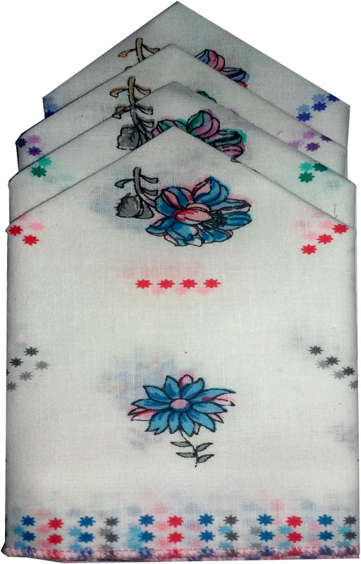 Shopmania Floral Design Handkerchief(Pack of 4)