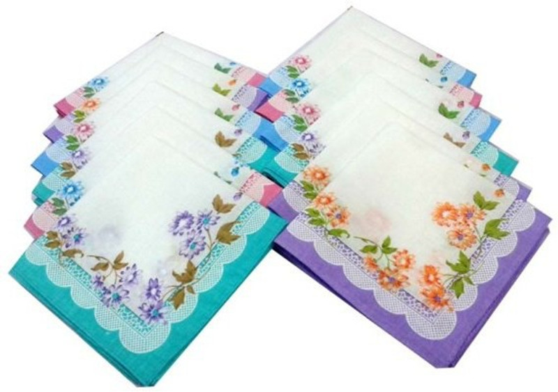 Global Gifts SET OF 24 BEAUTIFUL HANNDKERCHIEF Handkerchief(Pack of 24)