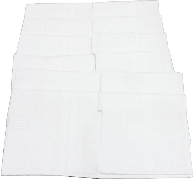 SaifeeSons Snow White Stripes Handkerchief(Pack of 12) RS.219 (63.00% Off) - Flipkart