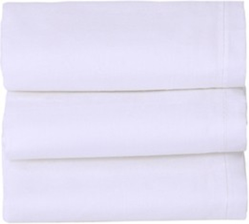 Smart Zone Pure White Men's Rich Cotton Handkerchief(Pack of 3)