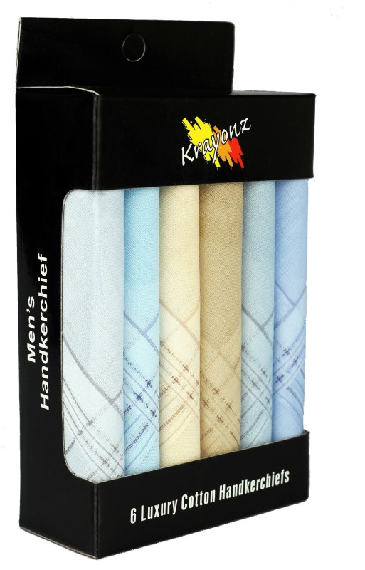 Krayonz Mens Handkerchief(Pack of 6) RS.227 (62.00% Off) - Flipkart