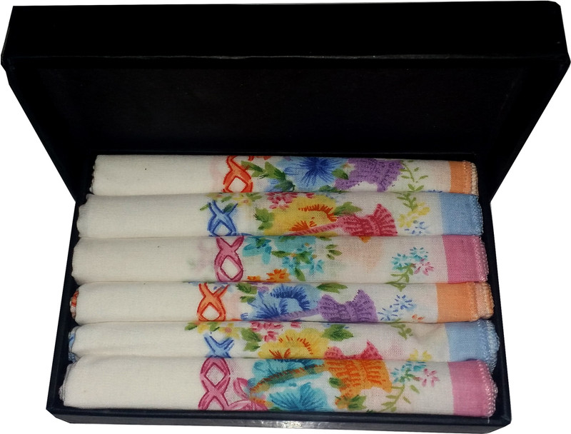 Shopmania Cross Strips Design Handkerchief(Pack of 6)