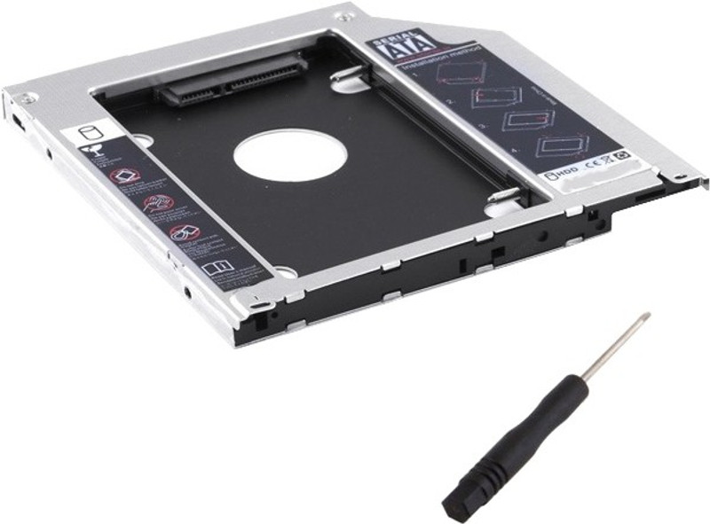KARP 2nd HDD Bay Caddy 9.5mm Unibody Sata 2.5 inch Internal Hard Drive Enclosure(For Unibody Macbook, Black, Silver)