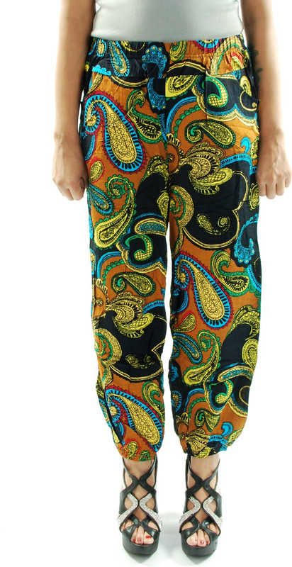 Amohaa Geometric Print Cotton Blend Women Harem Pants