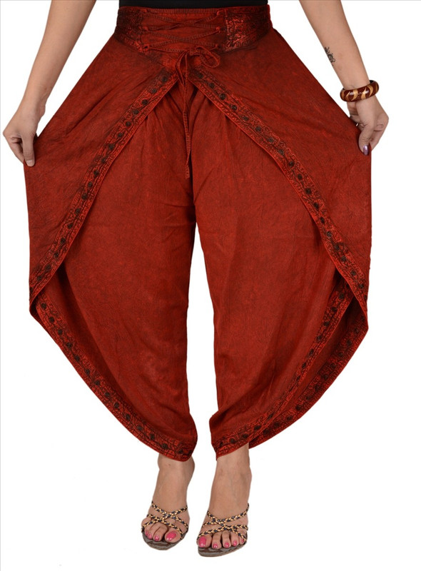 Skirts & Scarves Solid Cotton Viscose Blend Women Harem Pants