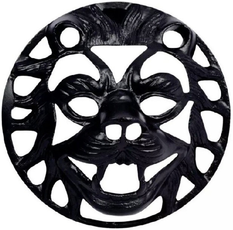 Bikers World 2850 Black Heavy Metal Headlight Grill Lion Face 7.5