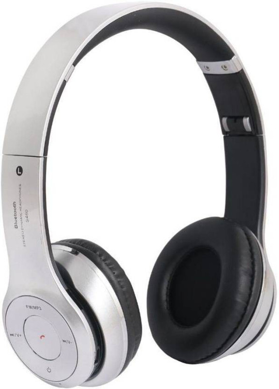 fiado s460 high bass Bluetooth Headset with Mic(Silver, Over the Ear)