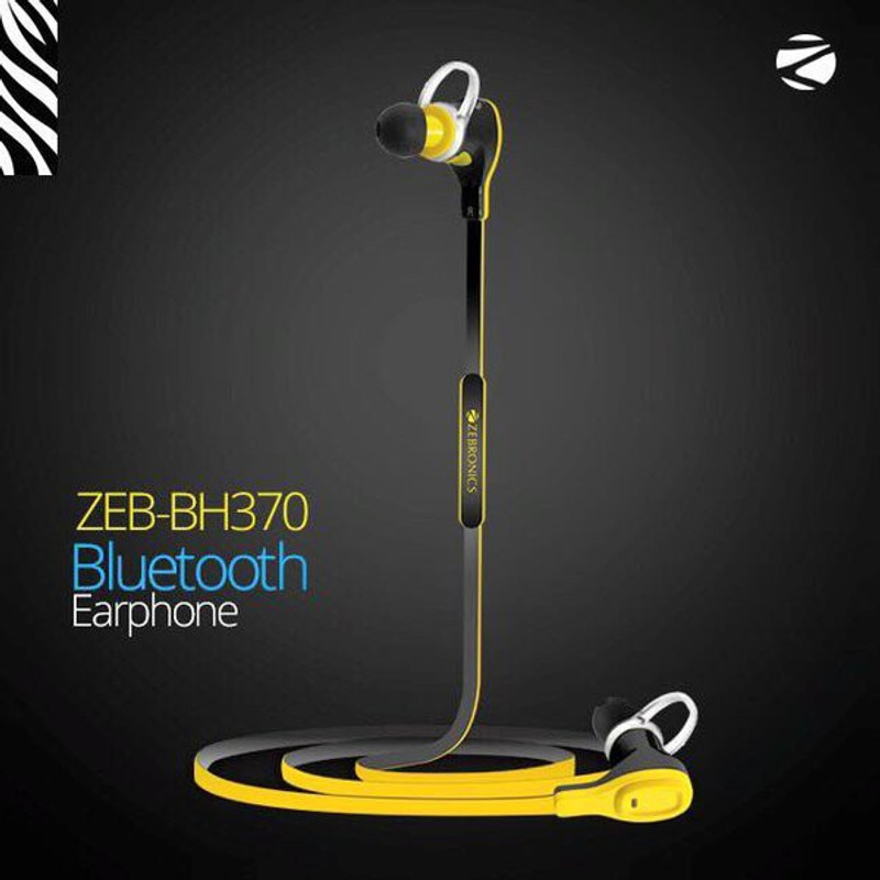 Zebronics BH370 Bluetooth Headset with Mic(Yellow, In the Ear)