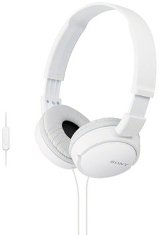 Sony MDR-ZX110-AP Headset with Mic(White, On the Ear)