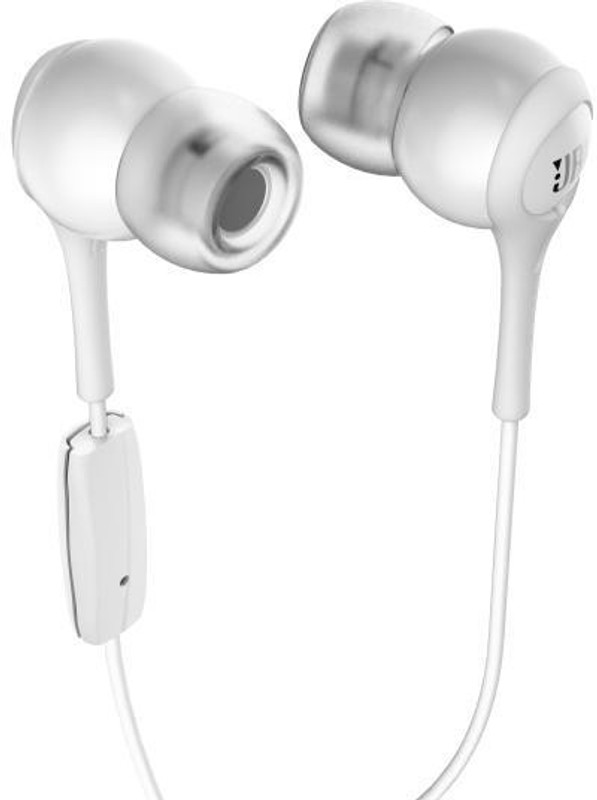 JBL T200A Wired Headset with Mic(White, In the Ear)
