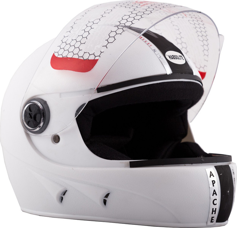 Autofy Habsolite Apache White Motorbike Helmet(White) Autofy Habsolite Apache White Motorbike Helmet(White)