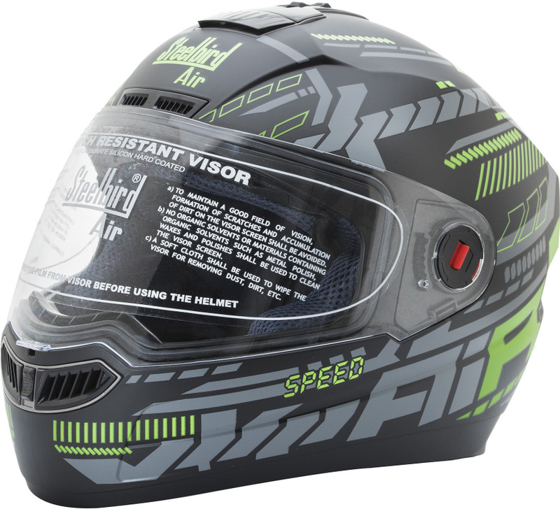 Steelbird SBA-1 Speed Mat Black Green Motorbike Helmet(Black)