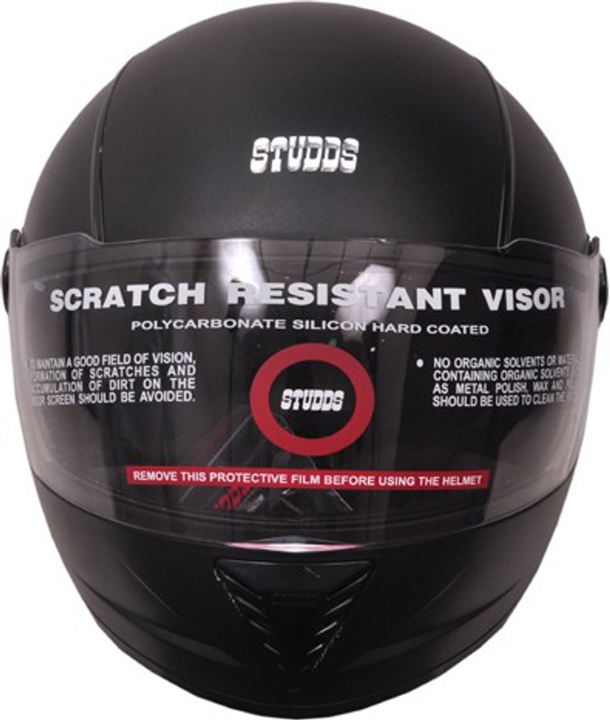 Studds Professional Motorbike Helmet(Black With Black Strips)