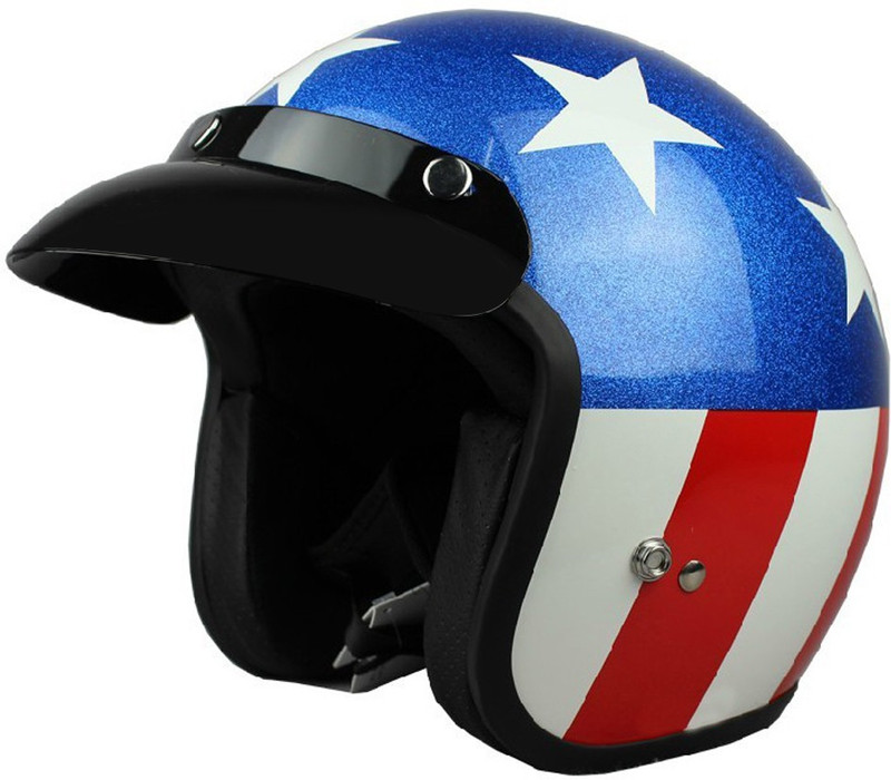 Speed Jet Style Stars and Stripe Motorbike Helmet(Glossy Blue, Red, White) Speed Jet Style Stars and Stripe Motorbike Helmet(Glossy Blue, Red, White)