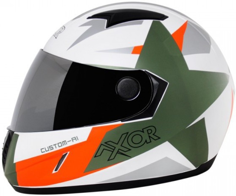 Axor A1 Custom Motorbike Helmet(White & Green)
