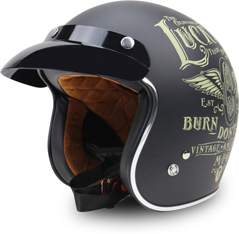 TORC Jet Style Lucky 13 Motorbike Helmet(Matt Black)