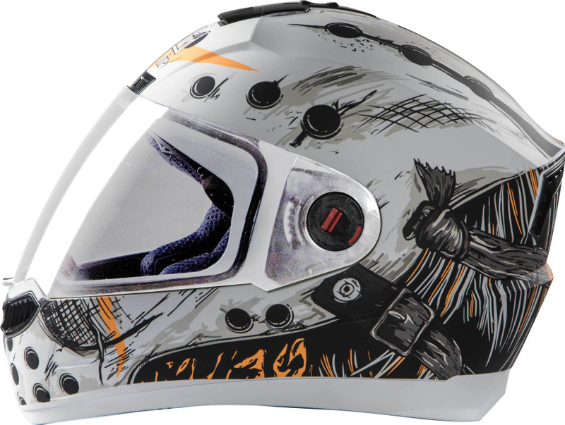 Steelbird AIR SBA-1 Dunkin Motorbike Helmet(SBA-1 Dunkin Matt White & Orange With Plain Visor Large-600MM)