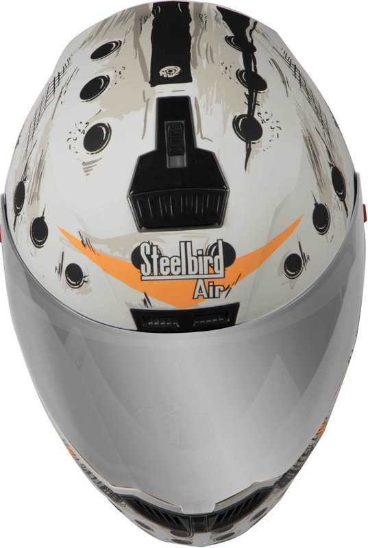 Steelbird AIR SBA-1 Dunkin Motorbike Helmet(SBA-1 Dunkin Glossy White & Orange With Plain Visor Medium-580MM) Steelbird AIR SBA-1 Dunkin Motorbike Helmet(SBA-1 Dunkin Glossy White & Orange With Plain Visor Medium-580MM)