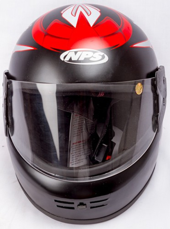SONIK NPS GL1 Motorbike Helmet(Matt Black/Red)