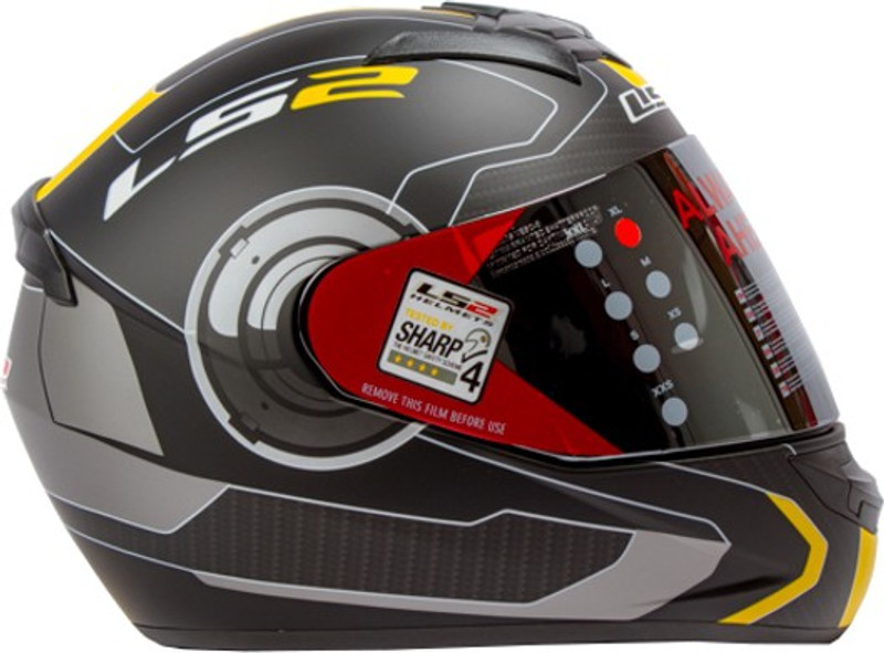LS2 Atmos Black Motorbike Helmet(Black/Yellow Matt) LS2 Atmos Black Motorbike Helmet(Black/Yellow Matt)