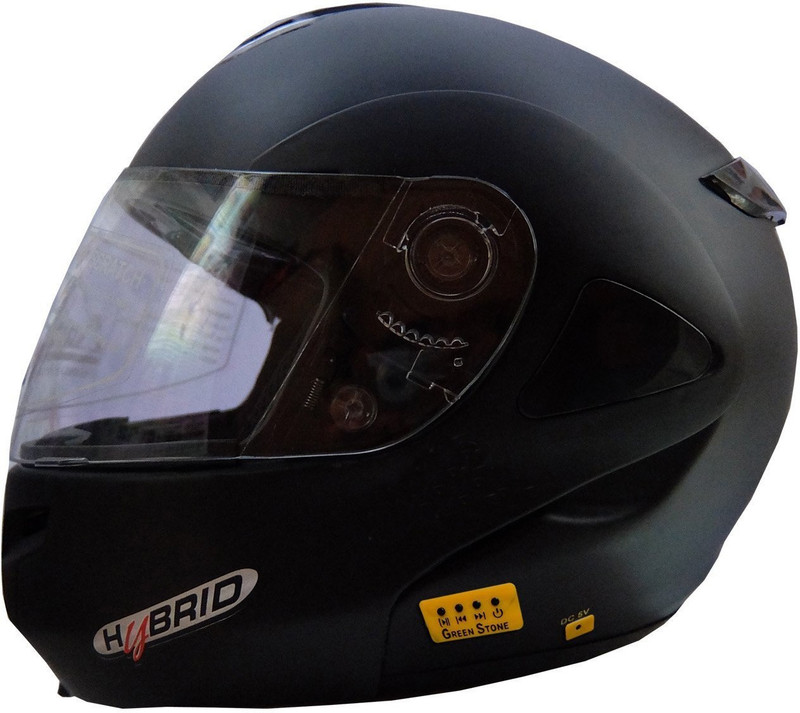 Greenstone Plain Bluetooth Motorbike Helmet(Matte Black) Greenstone Plain Bluetooth Motorbike Helmet(Matte Black)