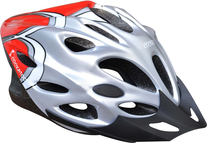 COCKATOO Red Grey Cycling Helmet(Black) COCKATOO Red Grey Cycling Helmet(Black)