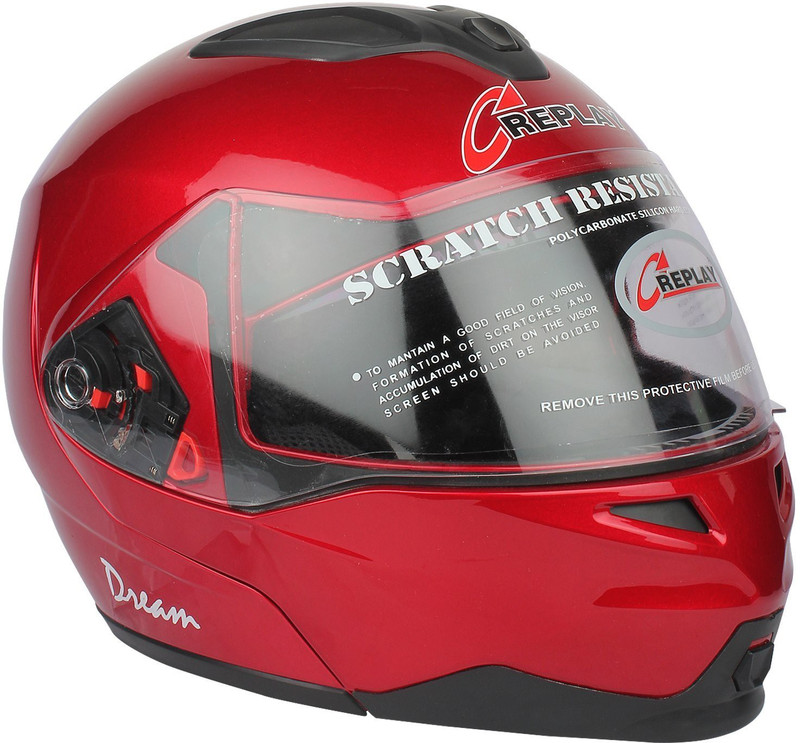 Replay Dream Plain Motorbike Helmet(Red) Replay Dream Plain Motorbike Helmet(Red)