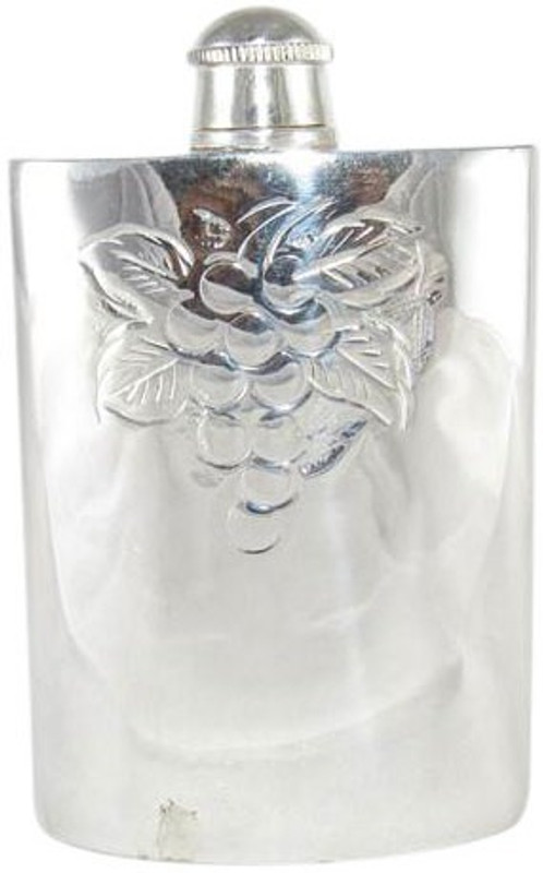 GoldGiftIdeas Plain German Silver Hip Flask(250 ml)
