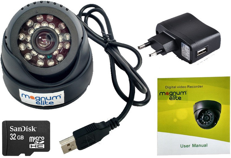 magnum elite 24 IR Night Vision Dome CCTV Camera (USB) Inbuilt DVR With Memory Card Slot Recording (32GB SANDISK Memory Card included) Security Camera(32 GB)